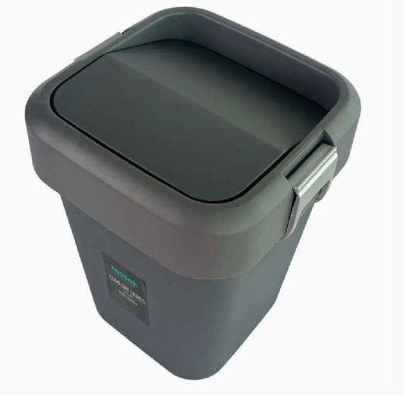 Відро для сміття Motek на 8 л з поворотною кришкою 22.5х22.5х30 см Антрацит (COB-410) | Зображення 2