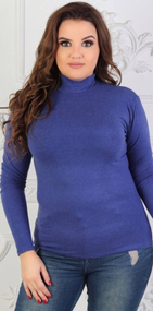 Женский теплый кашемировый гольф-водолазка Ri284 цвет ярко-синий, размер 54/58