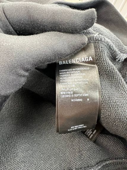 Худі чорне Balenciaga Loop Sports Icon sg291 | Зображення 7
