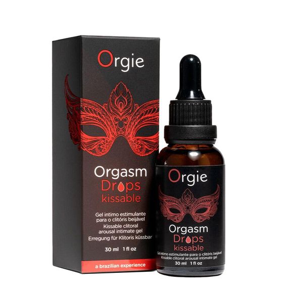 Возбуждающие капли для клитора Orgie Orgasm Drops Kissable, 30 мл, тепло-холод, вкус яблока sexstyle