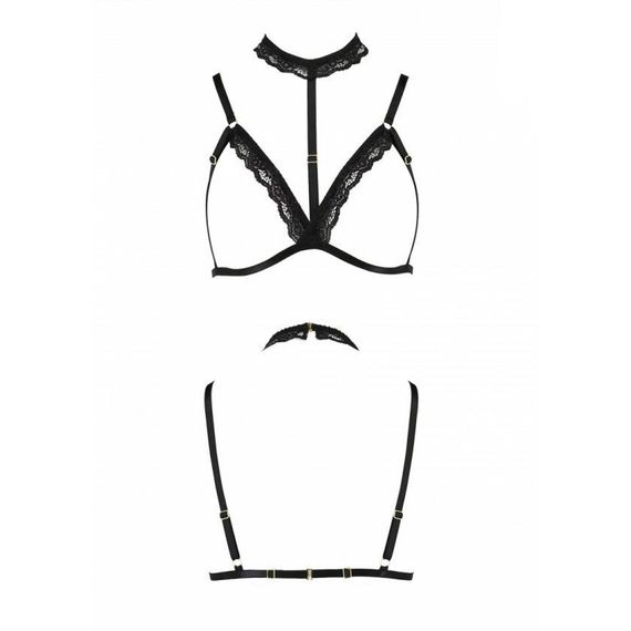 Бюстгальтер-стрепы с чокером Passion Exclusive SHELLY BRA L/XL, black, Черный, L/XL | Зображення 4