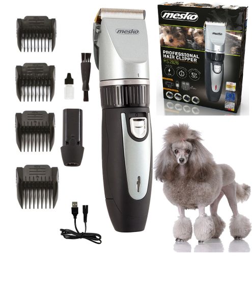 Машинка для стрижки тварин Mesko MS 2826, 35 Вт, 2 акумулятори, USB, 4 насадки