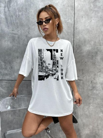 Футболка женская с принтом повседневная S Белая