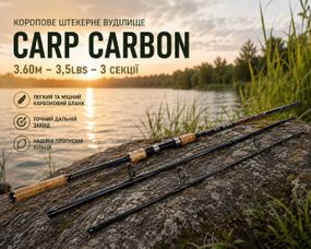 Коропове штекерне вудилище Carp Carbon 3.60м - 3,5Lbs - 3 секції