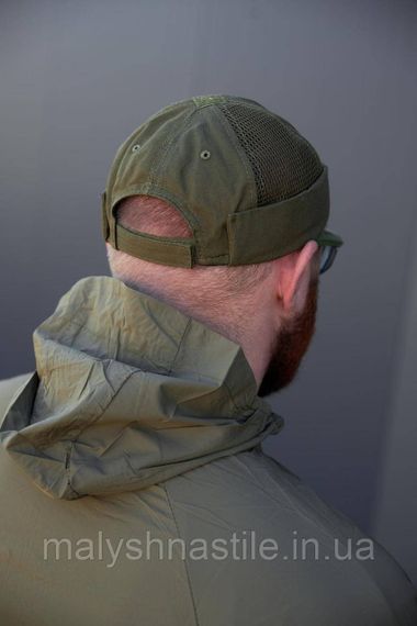 DOKER-CAP літня з сіткою (Докерка, кепка без козирка, з ліпучкою) хакі | Зображення 2