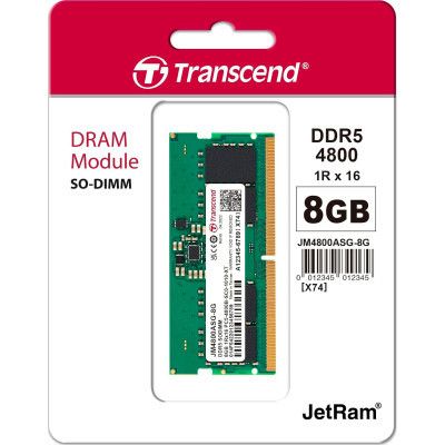 Модуль памяти для ноутбука SoDIMM DDR5 8GB 4800 MHz JetRam Transcend (JM4800ASG-8G) | Зображення 1