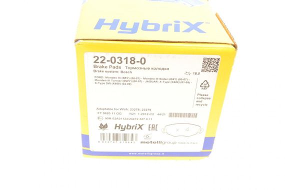 Колодки гальмівні передні Ford Mondeo III 00-07 Jaguar X-Type 01-09 22-0318-0 | Зображення 6
