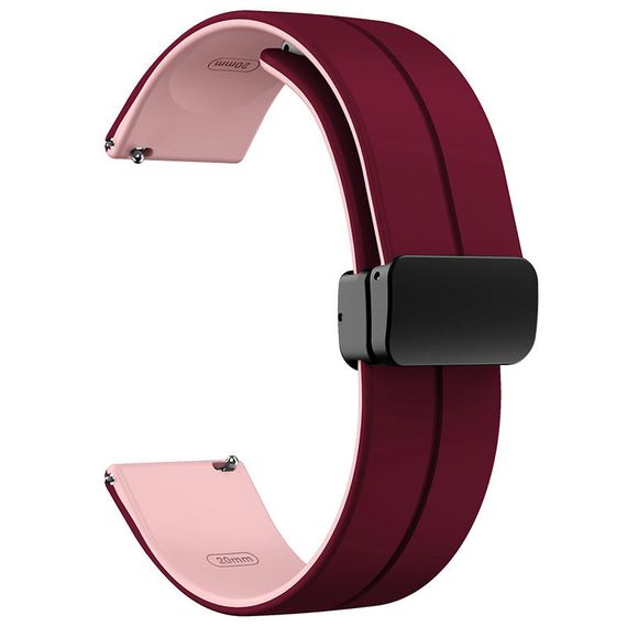 Силіконовий ремінець Classy для Smart Watch 20mm Plum / Pink | Зображення 1