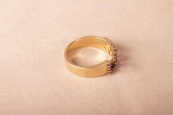 Кольцо LOVE из желтого золота с фианитами 19 | Зображення 4