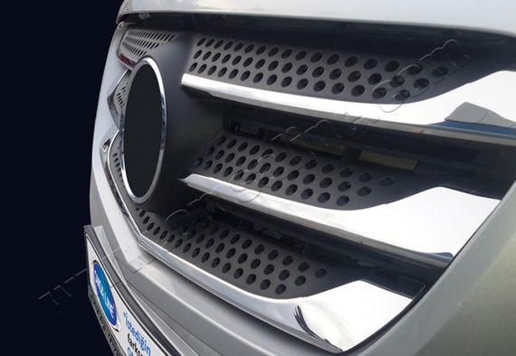 Накладки на решетку 2014-2020 (5 шт, нерж) Carmos - Турецкая сталь для Mercedes Vito / V W447 | Зображення 1