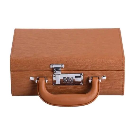 Скринька для прикрас з еко шкіри 2 яруси з кодовим замком органайзер для ювелірних виробів HP-5-24R | Зображення 5