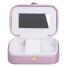Шкатулка для украшений из эко кожи 15×10×5 см с зеркалом органайзер для ювелирных изделий HP-5-33P