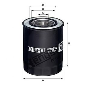 Фильтр масляный Mitsubishi Pajero 2.8/3.2 TD/DI-D 94- (аналог H96W03), Hengst, H395W,