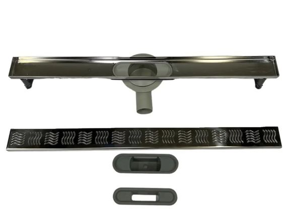 Душевой канал с горизонтальным фланцем Maxiflow Standart Line 60 см 360° решетка Волна 4013.00360K.060.1 | Зображення 3