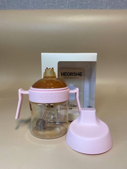 Поїльник дитячий HEORSHE 210 мл Рожевий | Зображення 1