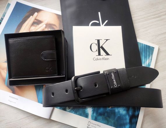 Подарунковий набір Calvin Klein ремінь та гаманець black