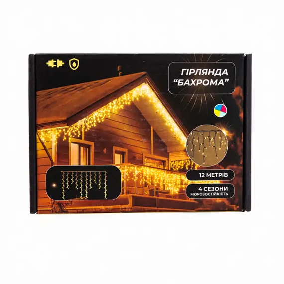 Уличная гирлянда Бахрома 12 м 200 LED белый провод Мультиколор 12MWML | Зображення 5