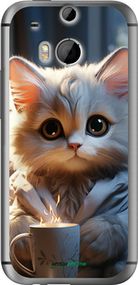 Чохол на HTC One M8 dual sim Білий кіт "5646u-55-2448"
