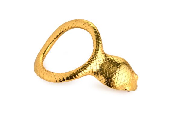 Эрекционное кольцо с головой кобры Master Series: Cobra King Golden Cock Ring | Зображення 2