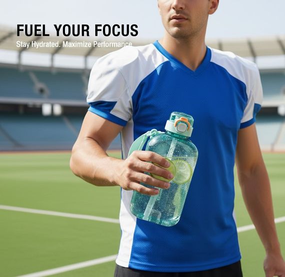 Спортивна пляшка для води SPORT (750 мл) — BPA-free пластик, берюзова | Зображення 1