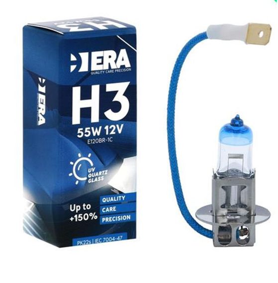 Лампа галогенна H3 55W 12V ERA E120BR-1C +150% Brighter