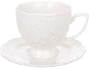 Чашка чайна порцелянова "White City Lily" 250мл із блюдцем