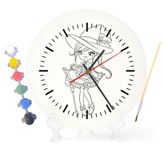 Детский набор для творчества часы раскраска Волшебница 30 см (Г0193)