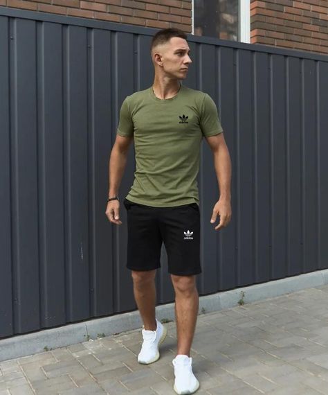 Чоловічий літній костюм adidas хакі