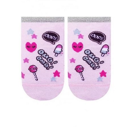 Шкарпетки Active 17С-87СП-333 ультракороткі CONTE KIDS, з малюнком р22, Рожевий