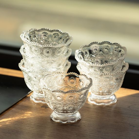 Набір креманок Crystal Daisy 6 штук по 200 мл Yiwu HP-34-74 | Зображення 1