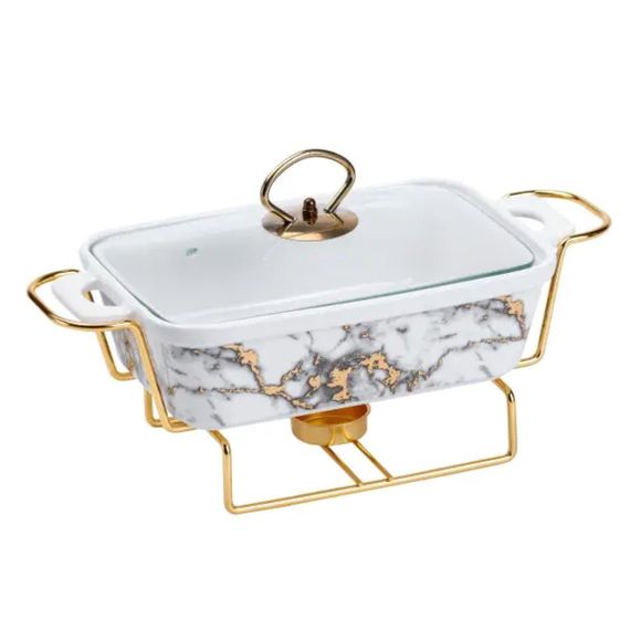 Марміт порцелянаовий 1 л зі скляною крішкою та підставкою з підігрівом HP1031 | Зображення 3