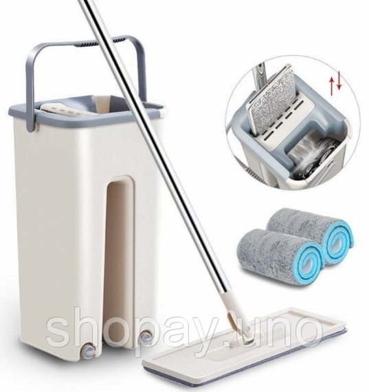Швабра мікрофібра з віджимом + відро Scratch Cleaning Mop ∙ Швабра - ледарка cleaner 360 | Зображення 5