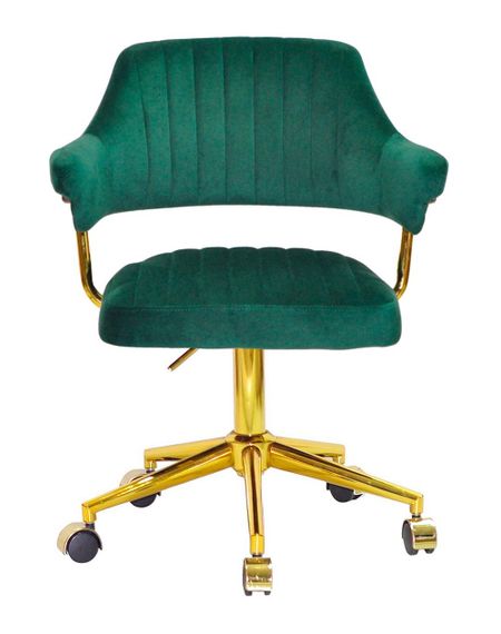 Крісло Jeff GD-Modern Office велюр зелений B-1036, золота нога-хрестовина модерн із колесиками | Зображення 3
