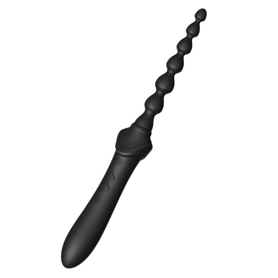 Мультифункціональний вібратор Zalo — Bess 2 Obsidian Black, 4 насадки, підігрів Sex Aura | Зображення 5