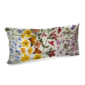 Подушка для дивану оксамитова Яскраві польові квіти 50x24 см (52BP_FLORA009)