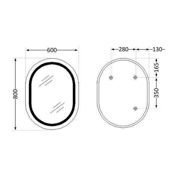 Дзеркало Qtap Gemini 600х800 з LED-підсвіткою Touch, з антизапотіванням, з димером, рев. темп. кольору (3000-6500K) Reverse | Зображення 1