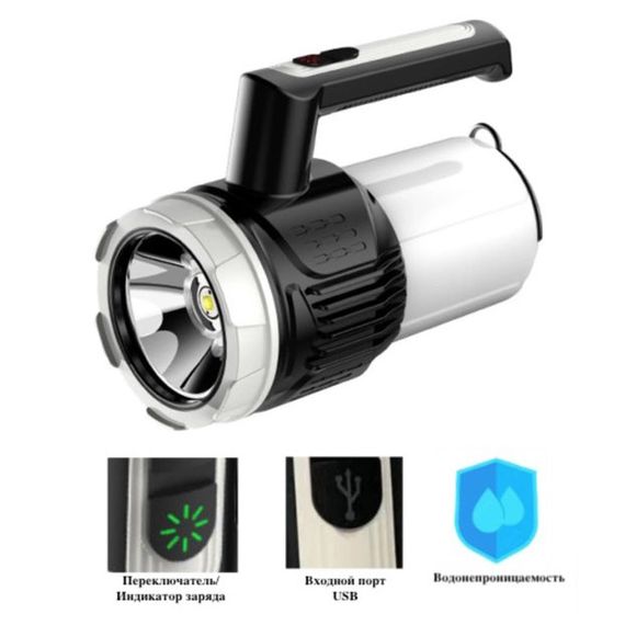Аккумуляторный фонарь - лампа CH-22031 водонепроницаемый (USB-Type C) с крючком, NR-417 кемпинговый фонарь-лампа | Зображення 4