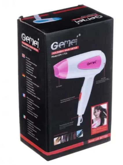 Фен компактный складной GEMEI GM-1756 1200 Вт | Зображення 3