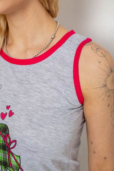 Пижама женская с принтом  -уценка, цвет серо-малиновый, 238RB40-U-7 | Зображення 4