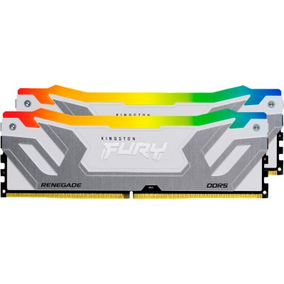 Модуль памяти для компьютера DDR5 48GB (2x24GB) 8400 MHz Renegade RGB White/Silver Kingston Fury (ex.HyperX) (KF584CU40RWAK2-48) | Зображення 3