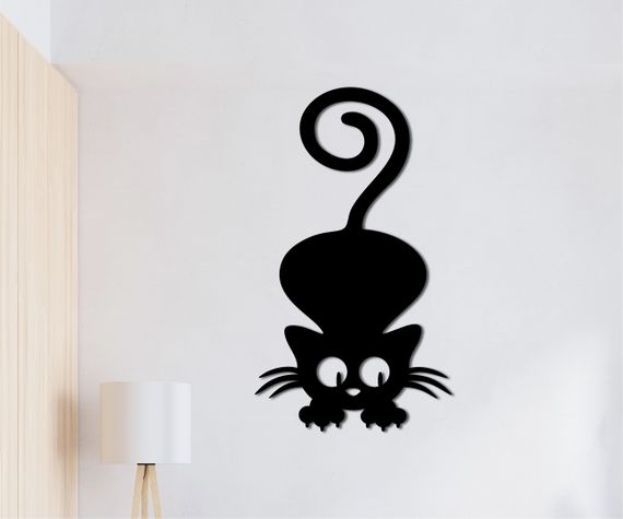 Панно декоративная картина на стену Игривый кот LED подсветка 450х255 acr-p000121 | Зображення 4