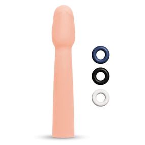 Насадка на пенис Size-Up Penis Entender с 3 эрекционными кольцами в наборе, бежевая sexstyle