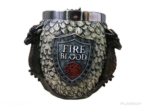 Кружка Чашка Бокал Игра Престолов Fire and Blood Targaryen 3D Дом Таргариен Таргариены