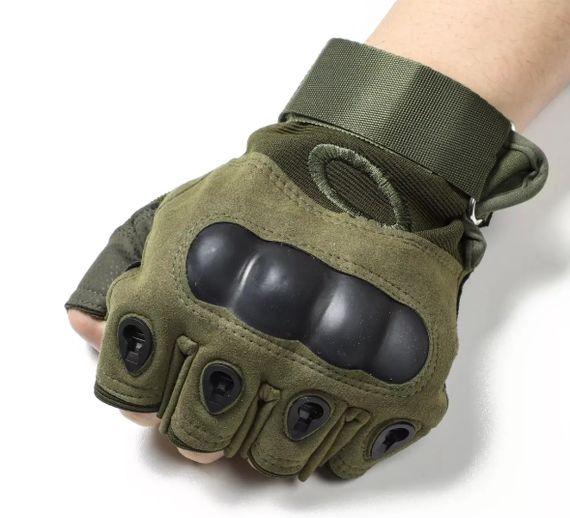 Перчатки тактические Primo Military беспалые, размер L - Army Green | Зображення 2
