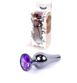 Анальна пробка - Jewellery Dark Silver BUTT PLUG- Purple Sex Aura