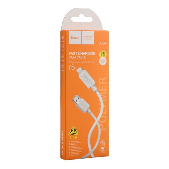 Кабель USB Hoco X107 Lightning 2.4A Колір Сірий | Зображення 2