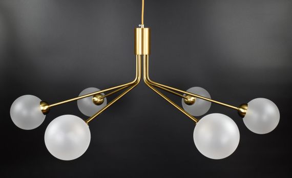 Люстра підвісна на 6 лампочок 26615 Латунь 40-130х90х90 см. | Зображення 1