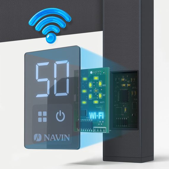 Рушникосушарка електрична Navin Грандіс 480х1200 Sensor з Wi-Fi права, чорний муар | Зображення 6