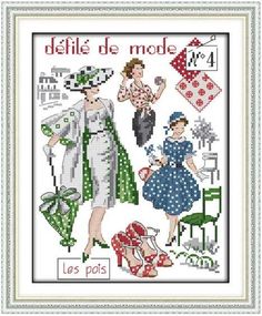 Набір для вишивання за нанесеною на канву схемою "Fashion models".  AIDA 14CT printed, 22*29 см