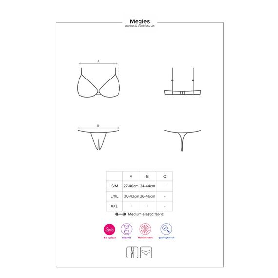 Комплект эротический с красной вышивкой Obsessive Megies и доступом к интимным зонам, L/XL sexstyle | Зображення 4